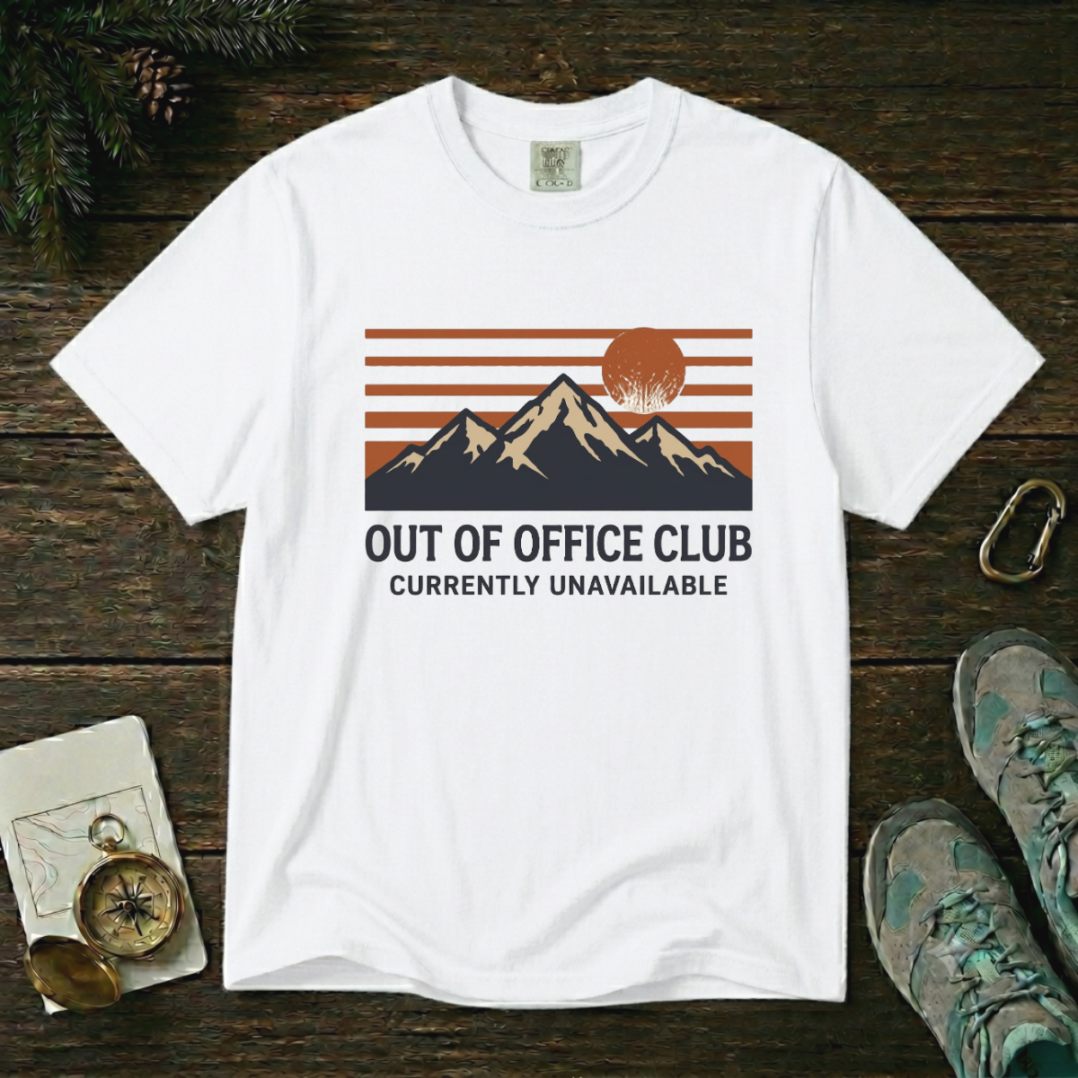 Out of Office Club – Mountain Sunset T-Shirt | Explorer Edition