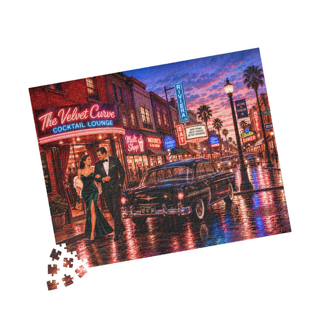 One Drink and We'll See – Retro Cocktail Lounge Art Puzzle