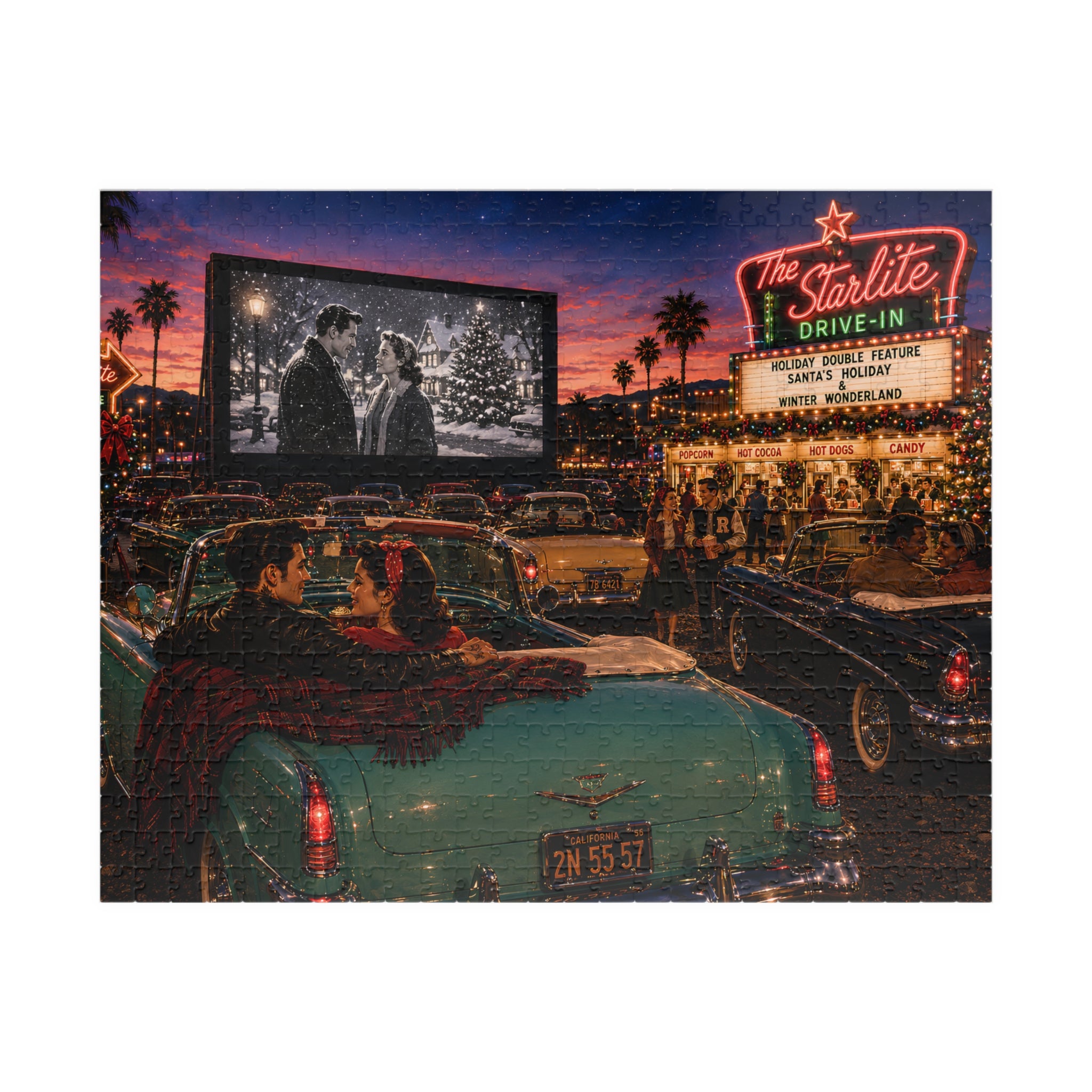 Starlite Drive-In – Retro Date Night & Classic Car Art Puzzle