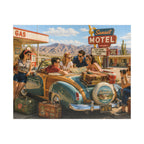 We'll Figure It Out at the Next Motel – Retro Road Trip Art Puzzle