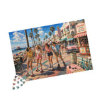 Meet Me on the Boardwalk – Retro Roller Skating Beach Art Puzzle