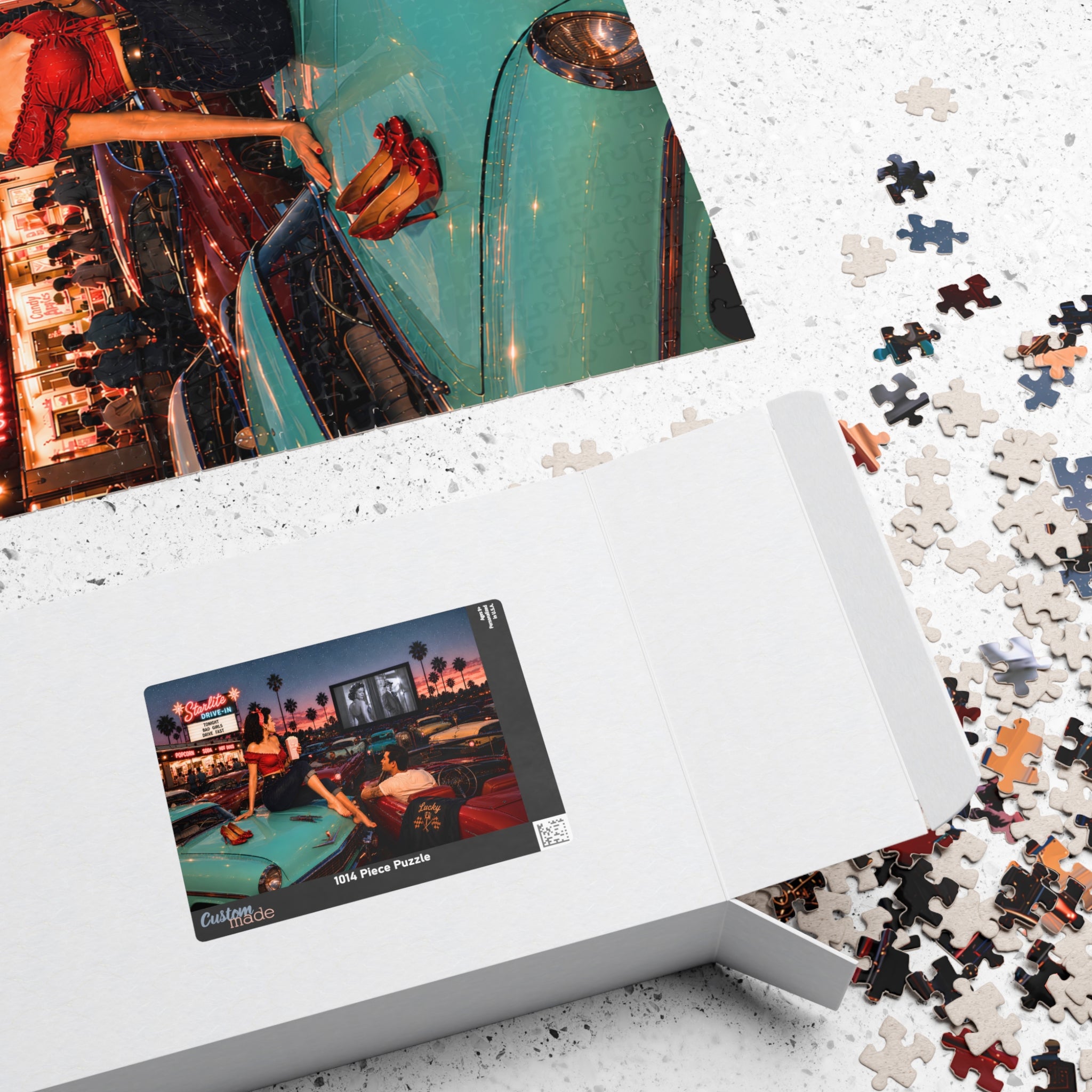 Meet Me After the Movie – Retro Drive-In Art Puzzle