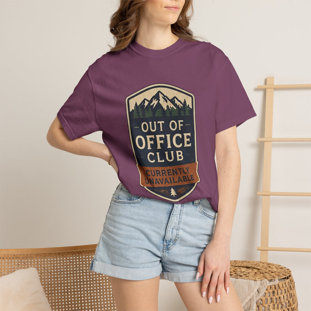 Out Of Office Club Shirt, Hiking Shirt Comfort Colors, Outdoor Adventure Tee, Mountain Lover Gift, Camping Shirt, Nature Lover Tee
