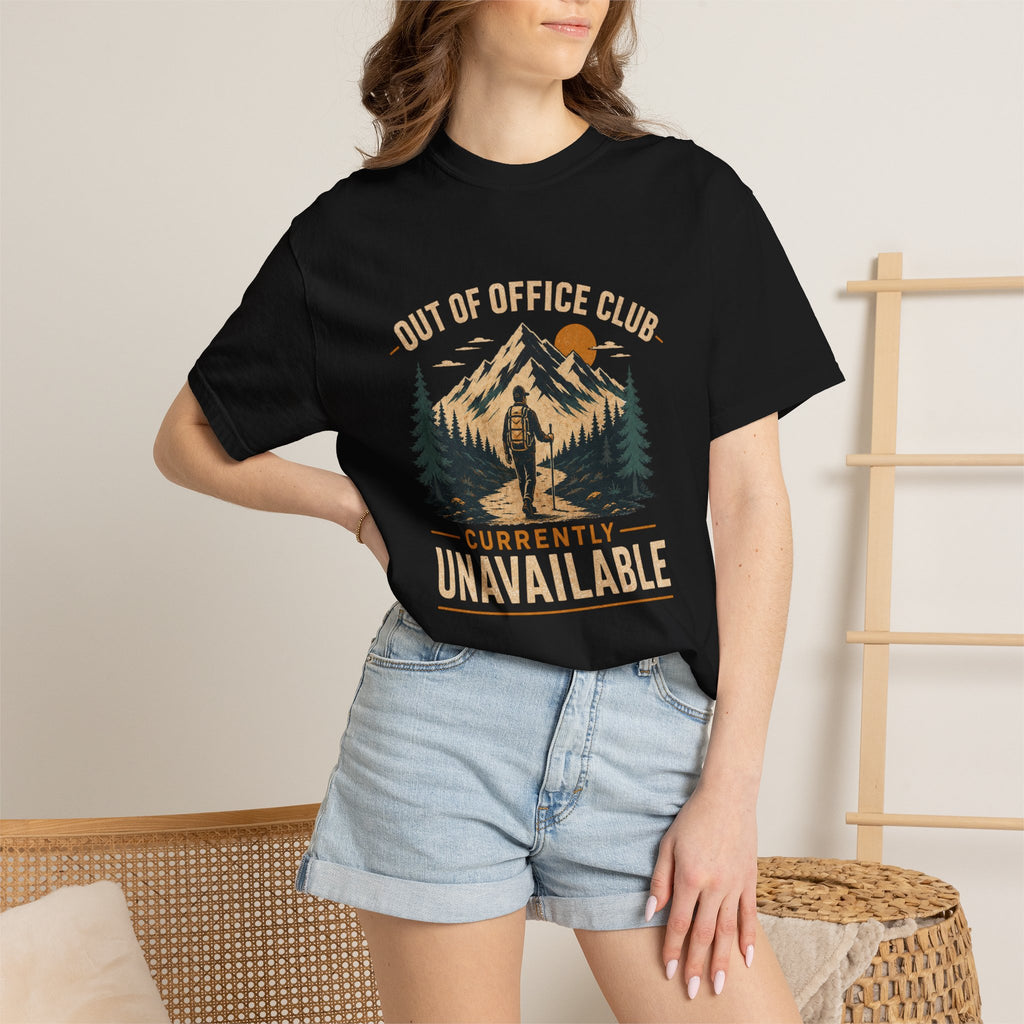 Out Of Office Club Hiking Shirt, Backpacker Gift, Adventure Travel Tee, Nature Lover Shirt, Mountain Hiking Comfort Colors Tee