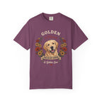 Light Golden Retriever Dog Mom T-Shirt | Fueled by Coffee & Golden Love