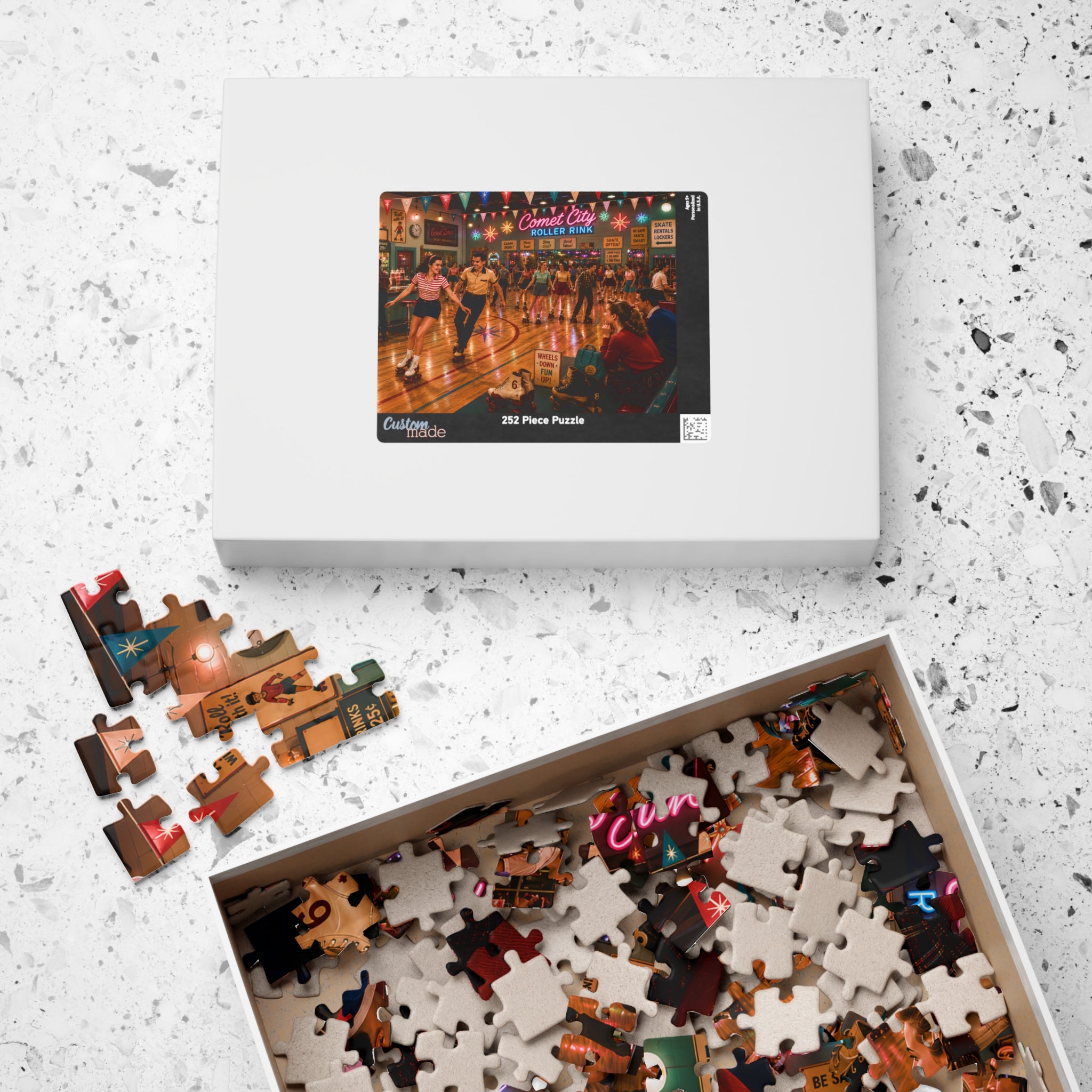 Good Girls Don't Sit This One Out – Retro Roller Rink Art Puzzle