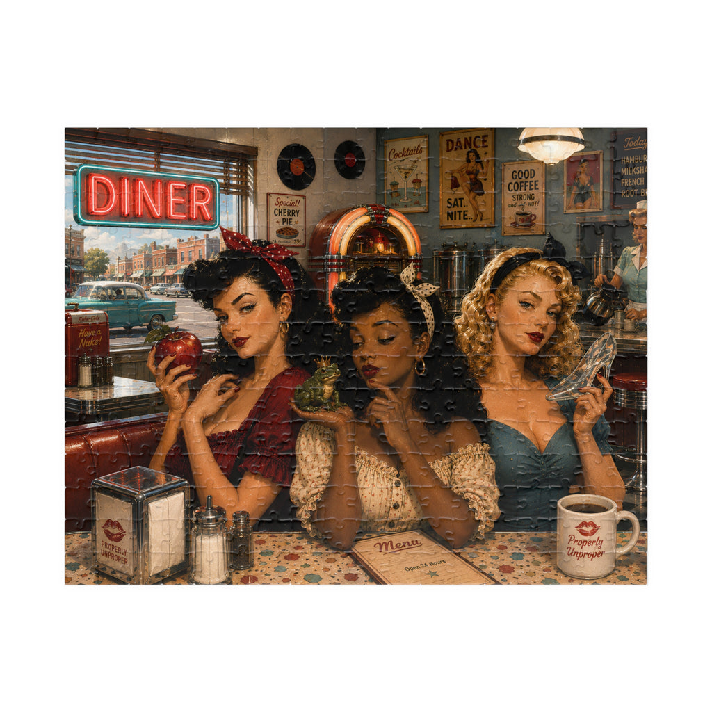 Girls Just Wanna Have Brunch – Retro Pin-Up Jigsaw Puzzle