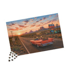 No Plans, No Problem – Retro Route 66 Desert Road Trip Art Puzzle