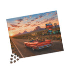 No Plans, No Problem – Retro Route 66 Desert Road Trip Art Puzzle