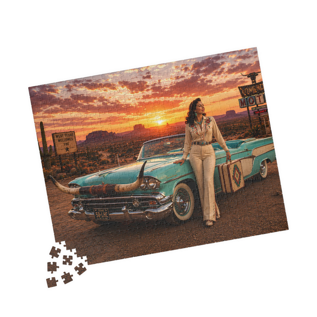 Last Exit Before Nowhere – Desert Road Trip Jigsaw Puzzle