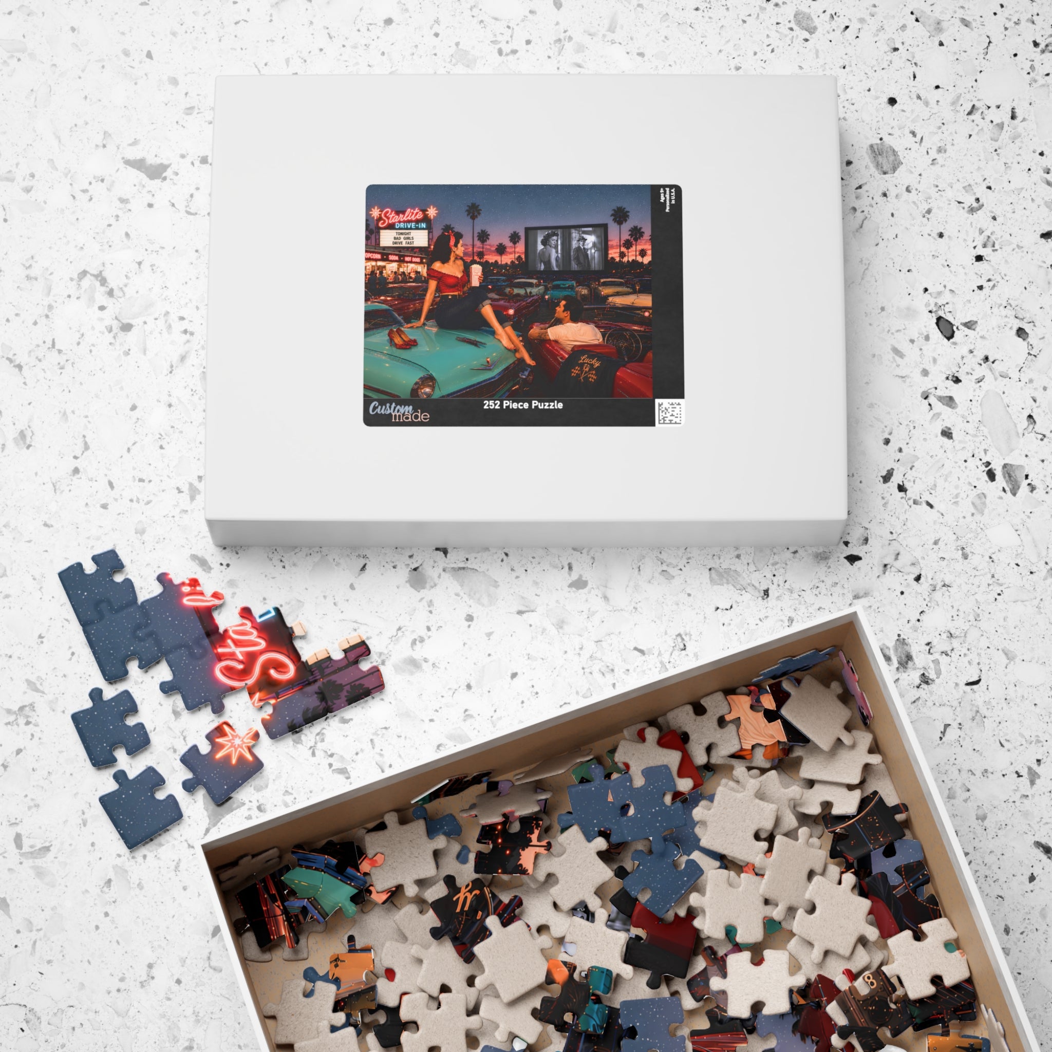 Meet Me After the Movie – Retro Drive-In Art Puzzle