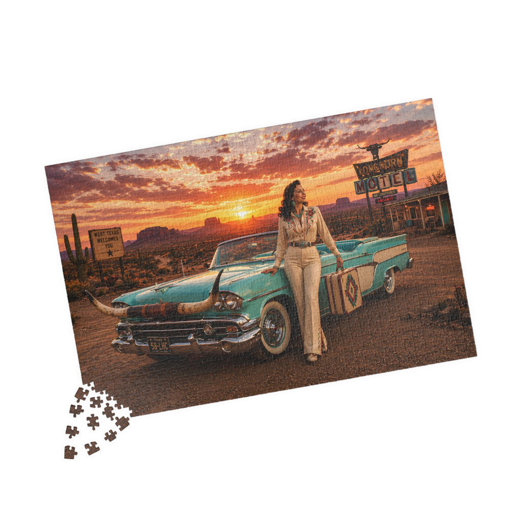 Last Exit Before Nowhere – Desert Road Trip Jigsaw Puzzle