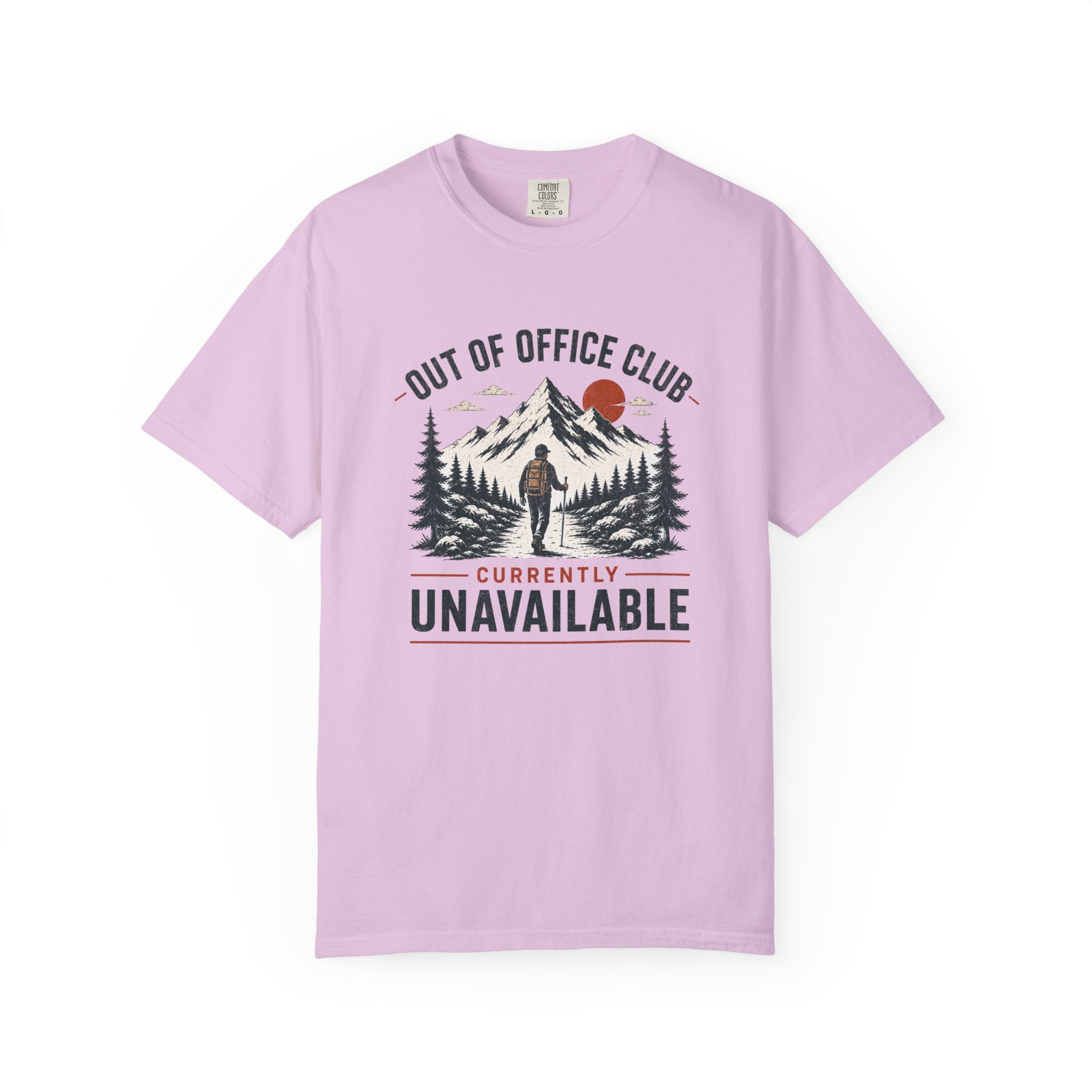 Out Of Office Club Hiking Shirt, Backpacker Gift, Adventure Travel Tee, Nature Lover Shirt, Mountain Hiking Comfort Colors Tee