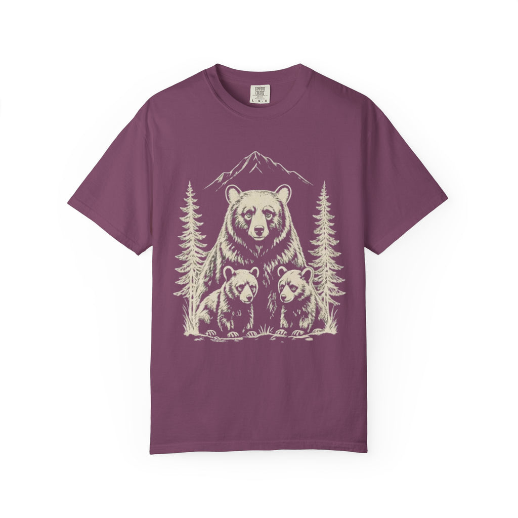 Bear Family Nature Shirt, Wildlife Lover Gift, Woodland Animal Tee, Forest Family Graphic Shirt, Comfort Colors Tee