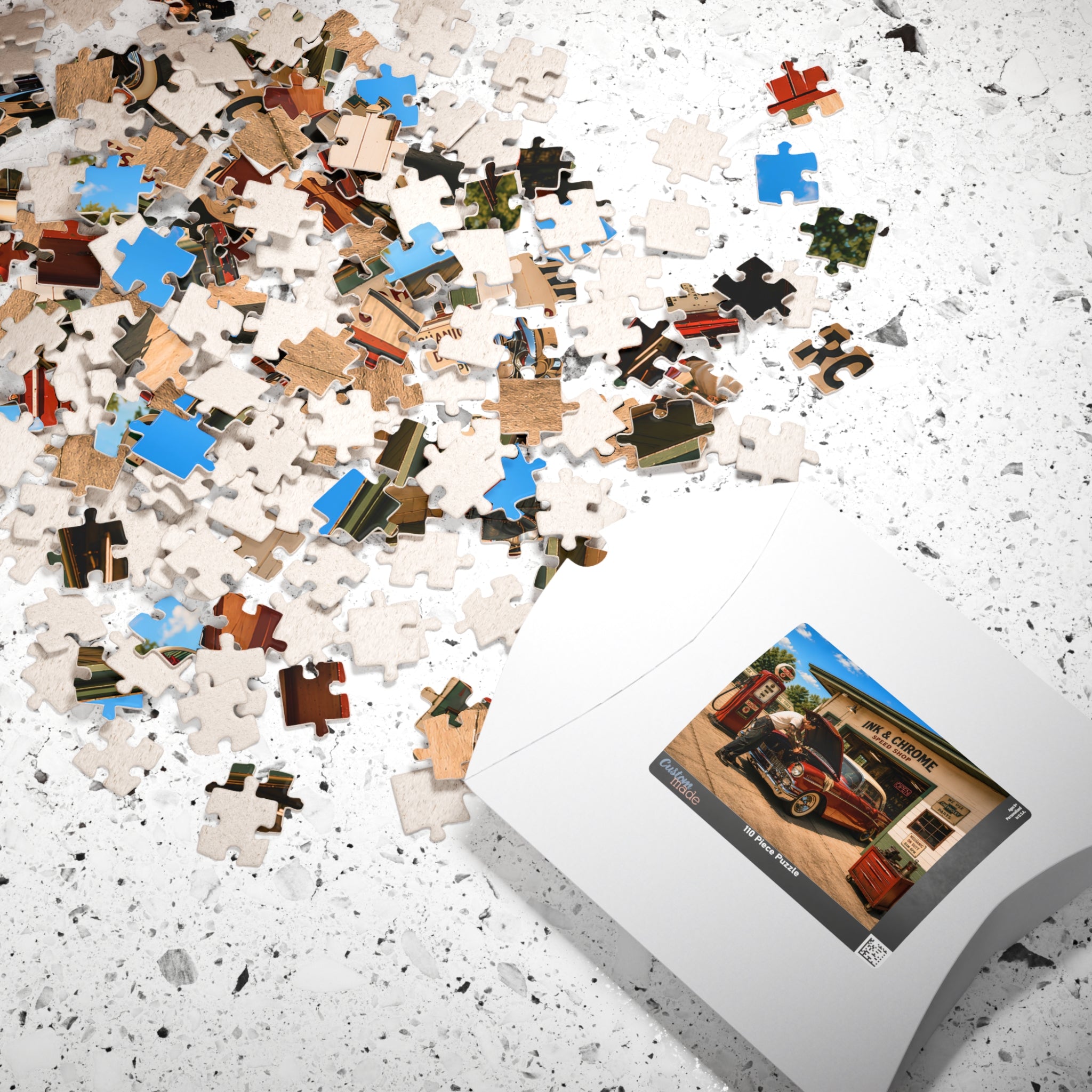 She Likes a Little Trouble Under the Hood – Retro Garage Art Puzzle