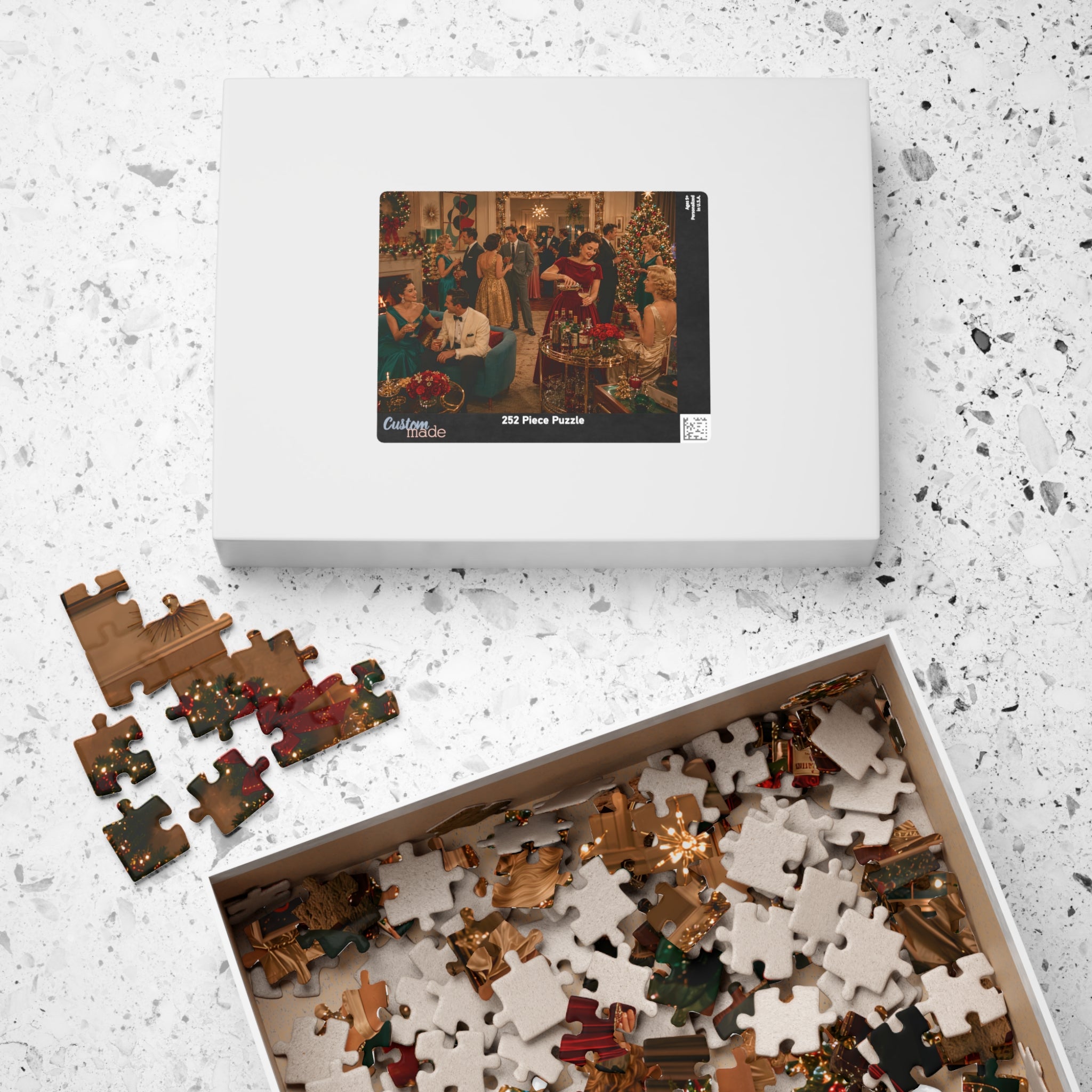 Christmas Cocktail Party – Vintage Holiday Glamour Art Puzzle