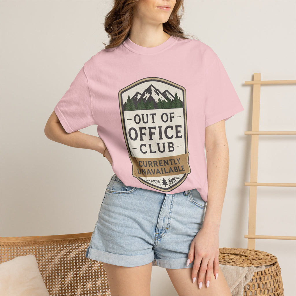 Out Of Office Club Shirt, Hiking Shirt Comfort Colors, Outdoor Adventure Tee, Mountain Lover Gift, Camping Shirt, Nature Lover Tee