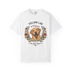 Yellow Labrador Dog Mom T-Shirt | Fueled by Coffee & Lab Love