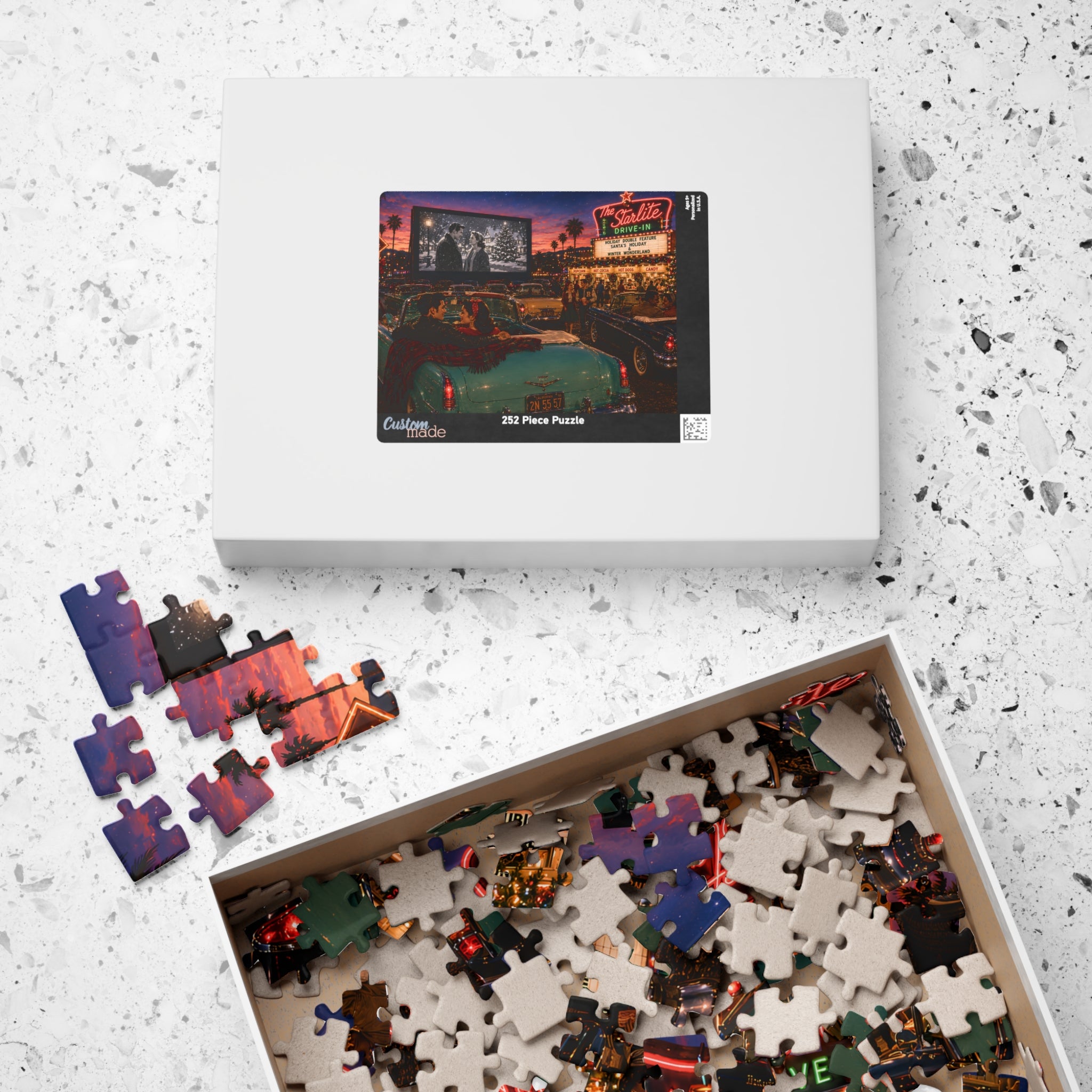 Starlite Drive-In – Retro Date Night & Classic Car Art Puzzle