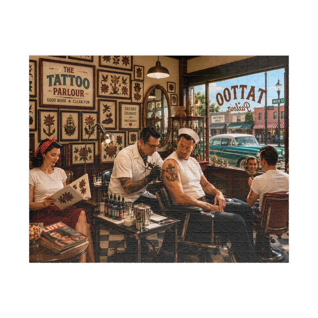 Good Girls Have Tattoos Too – Vintage Tattoo Parlour Art Puzzle