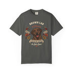 Chocolate Labrador Dog Mom T-Shirt | Fueled by Coffee & Lab Love