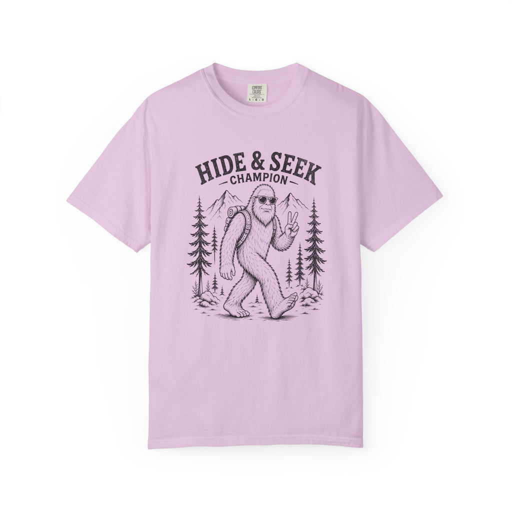 Hide and Seek Champion Shirt, Funny Bigfoot Tee, Sasquatch Joke Gift, Camping Humor Shirt, Comfort Colors