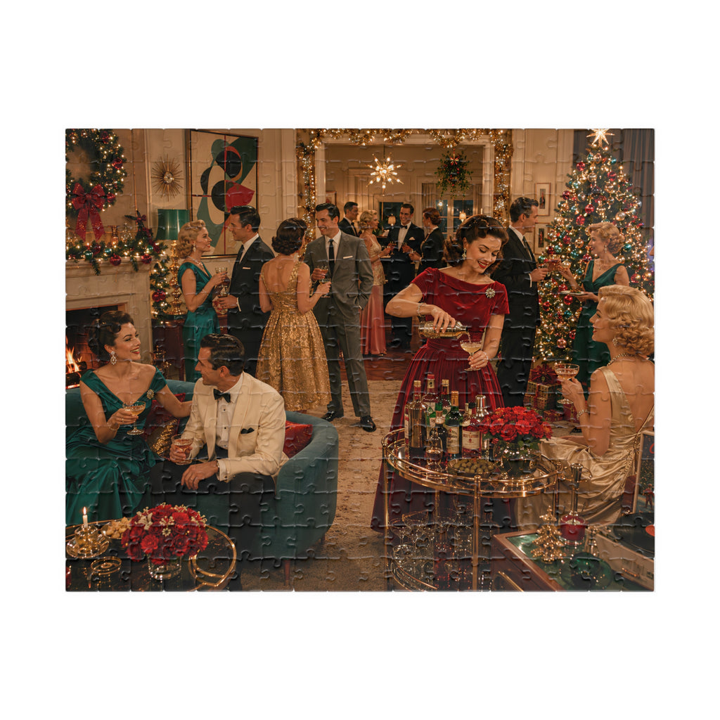 Christmas Cocktail Party – Vintage Holiday Glamour Art Puzzle