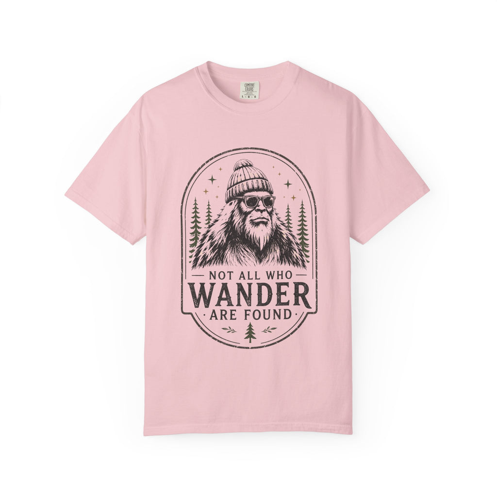 Not All Who Wander Are Found – Funny Bigfoot T-Shirt | Outdoors Edition