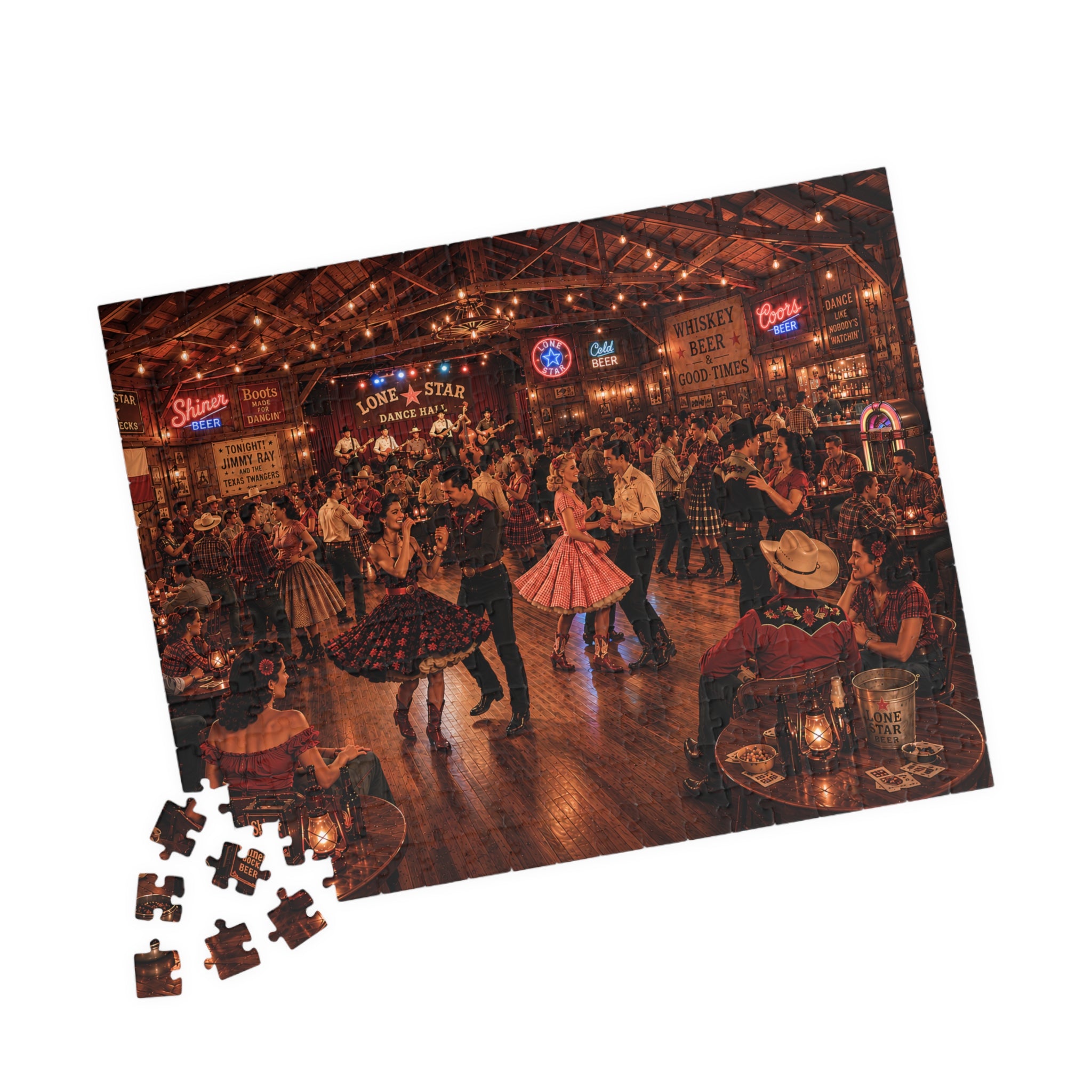 Darling, Save Me a Dance – Vintage Western Dance Hall Art Puzzle