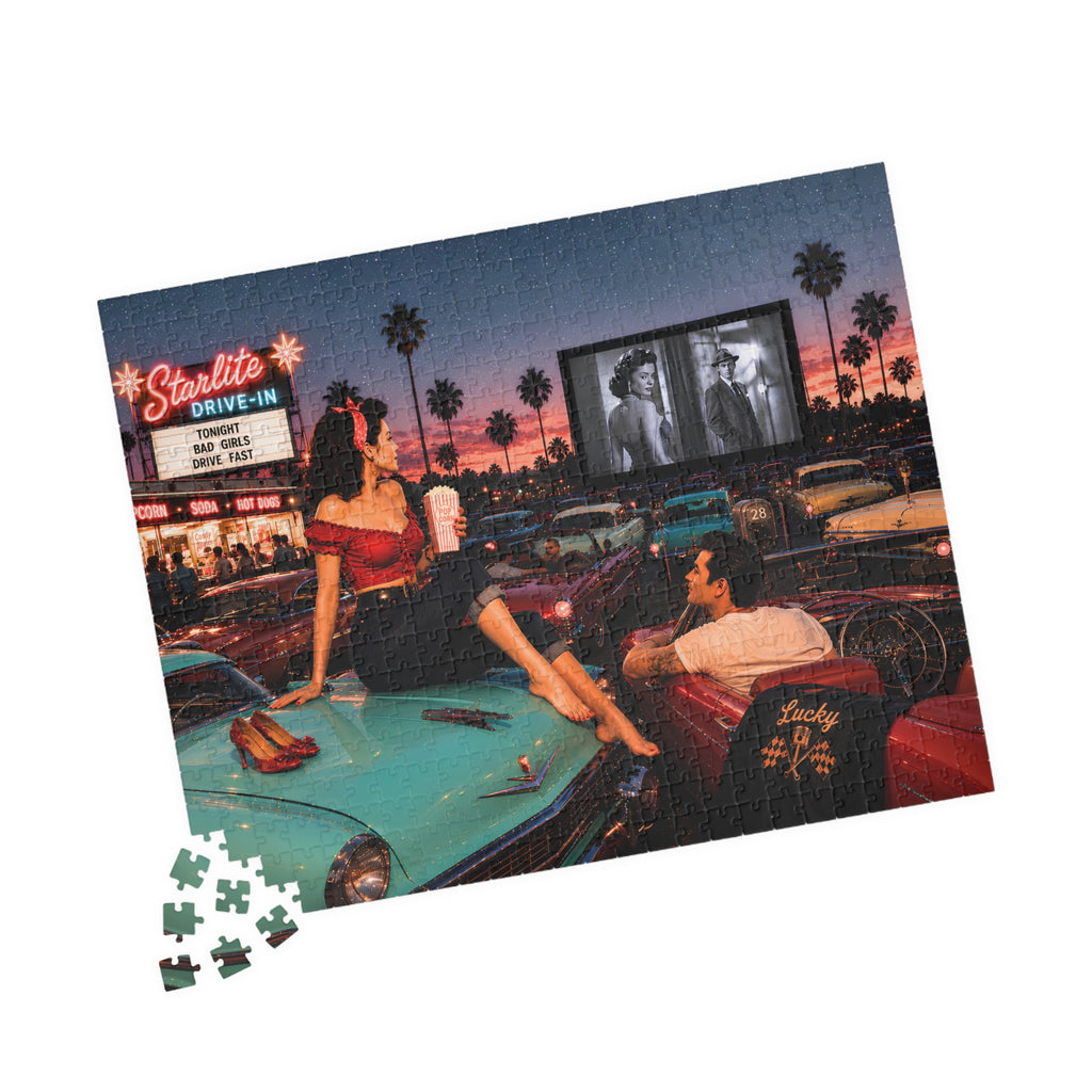 Meet Me After the Movie – Retro Drive-In Art Puzzle
