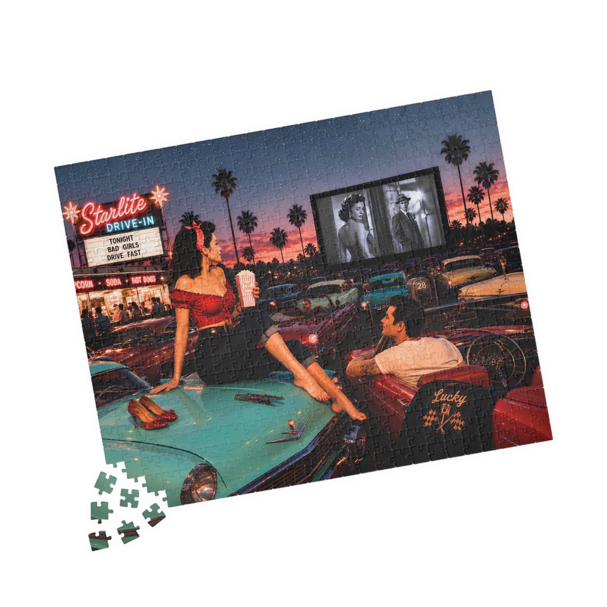 Meet Me After the Movie – Retro Drive-In Art Puzzle