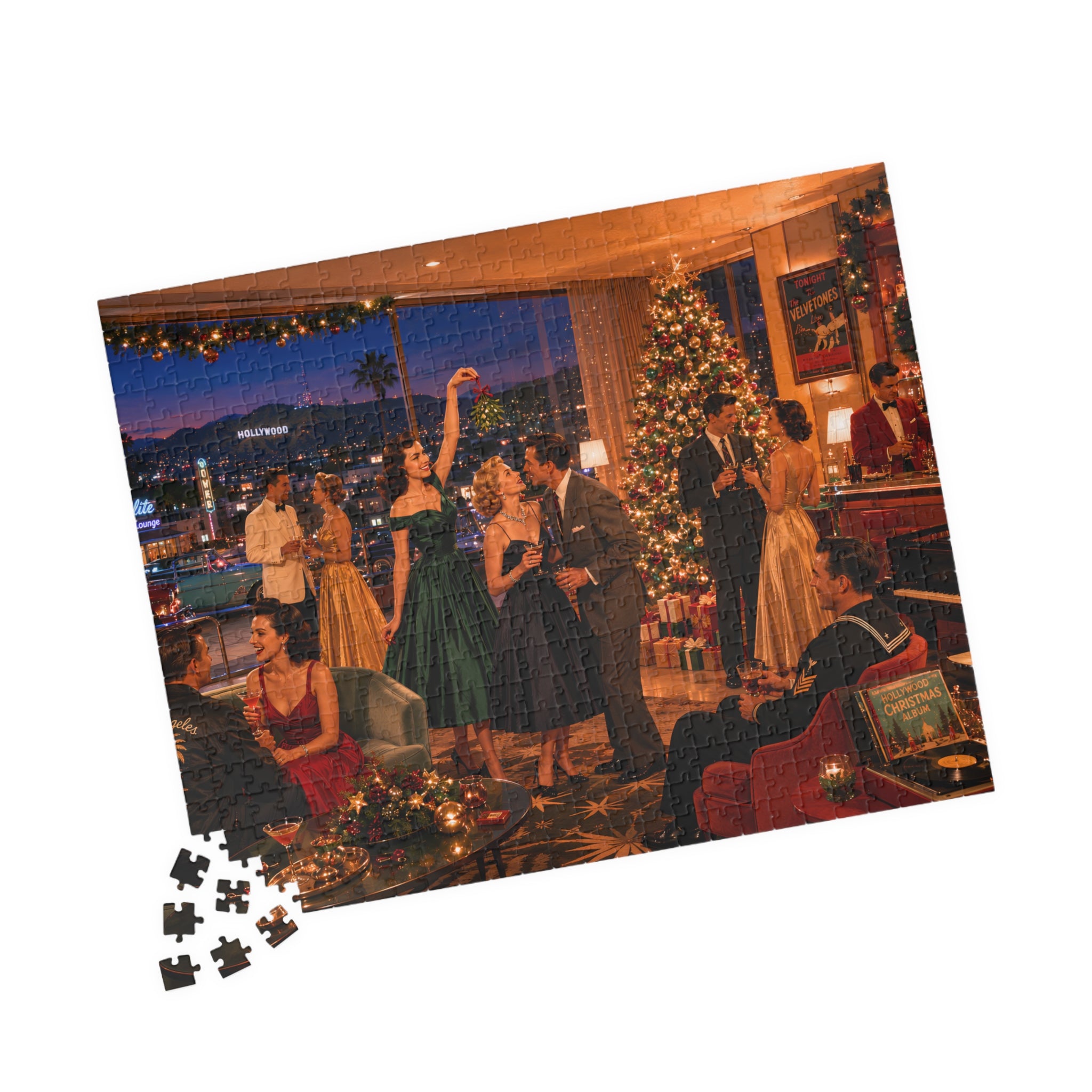 Just One Christmas Drink – Vintage Holiday Cocktail Party Art Puzzle