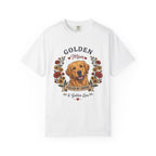 Golden Retriever Dog Mom T-Shirt | Fueled by Coffee & Golden Love