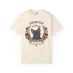Blue French Bulldog Dog Mom T-Shirt | Fueled by Coffee & Frenchie Love