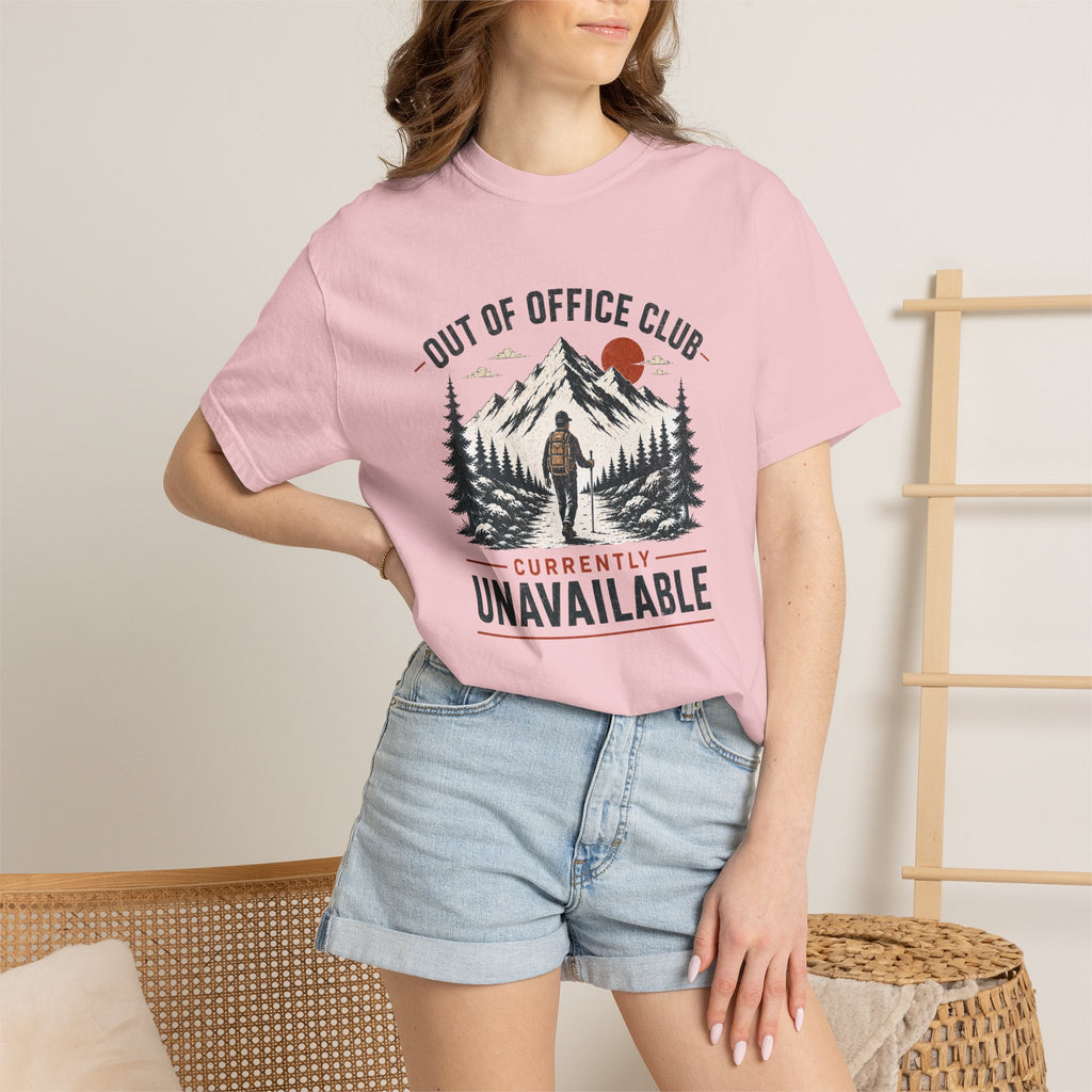 Out Of Office Club Hiking Shirt, Backpacker Gift, Adventure Travel Tee, Nature Lover Shirt, Mountain Hiking Comfort Colors Tee