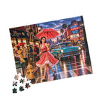 A Little Rain Never Ruined the Outfit – Retro Pin-Up City Art Puzzle