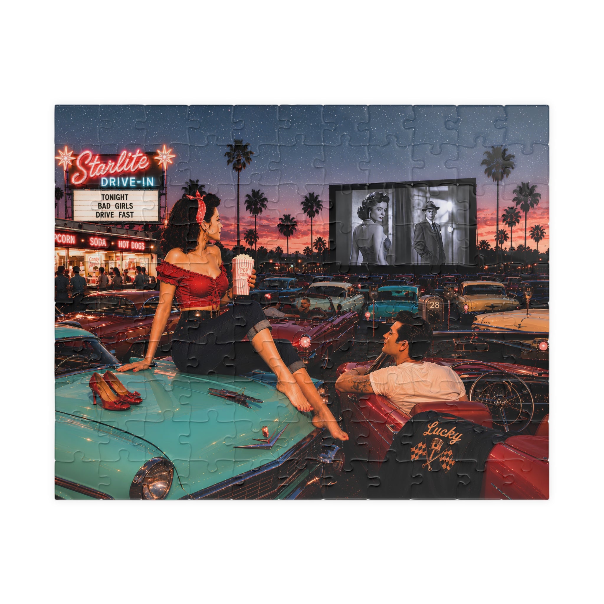 Meet Me After the Movie – Retro Drive-In Art Puzzle