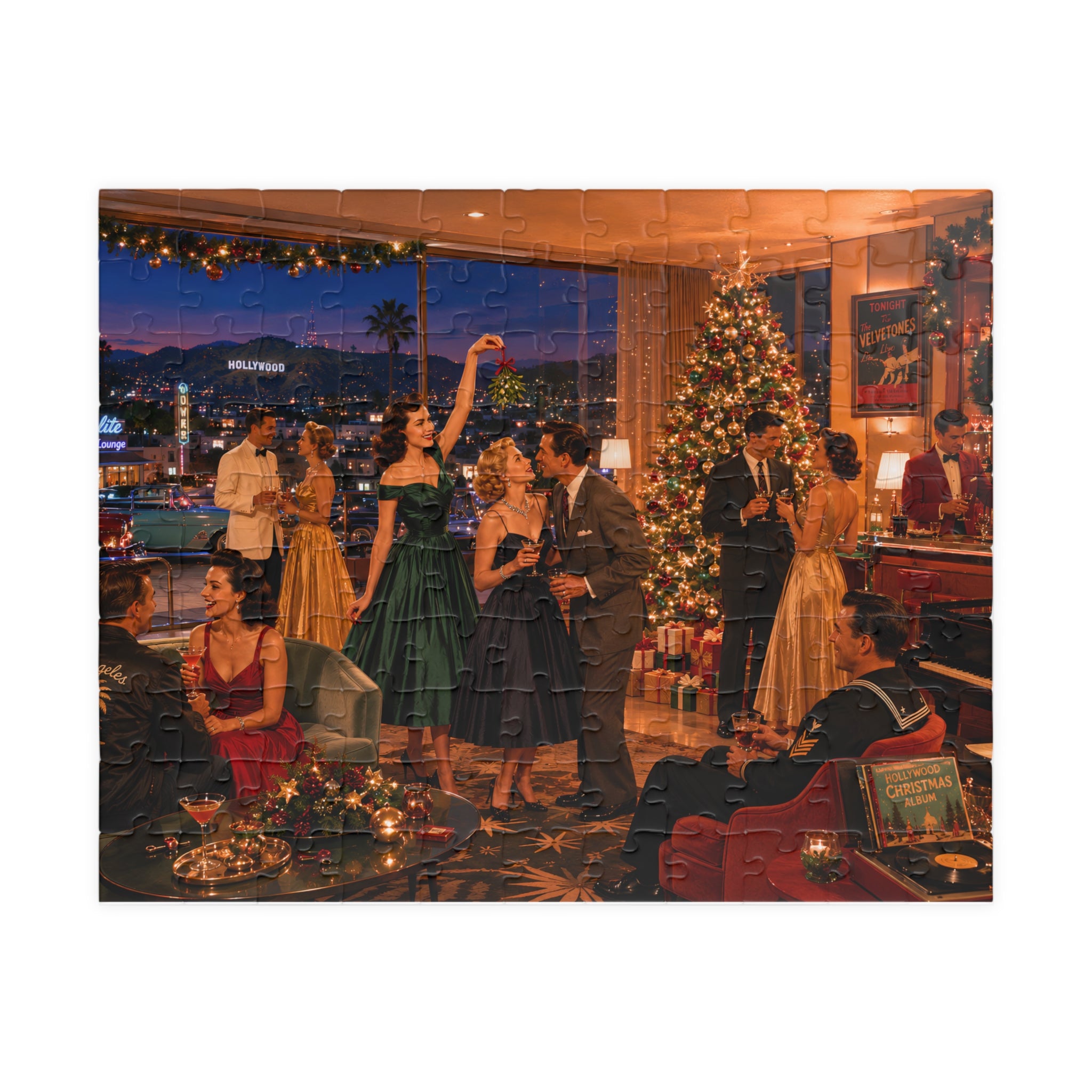 Just One Christmas Drink – Vintage Holiday Cocktail Party Art Puzzle