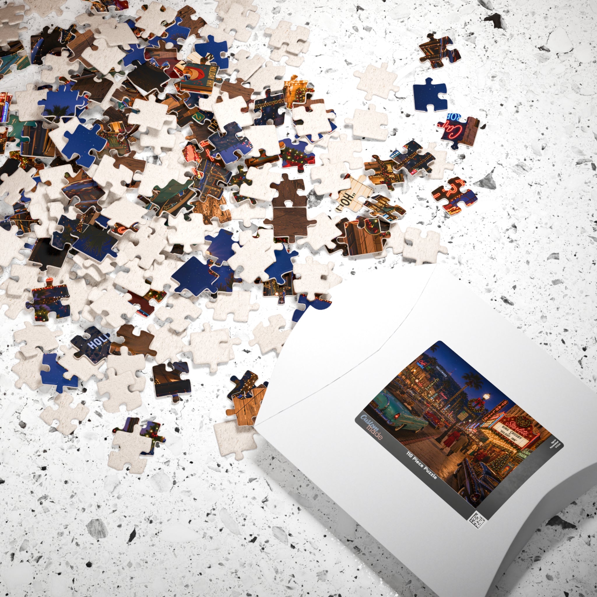Meet Me Under the Christmas Lights – Retro Hollywood Christmas Art Puzzle