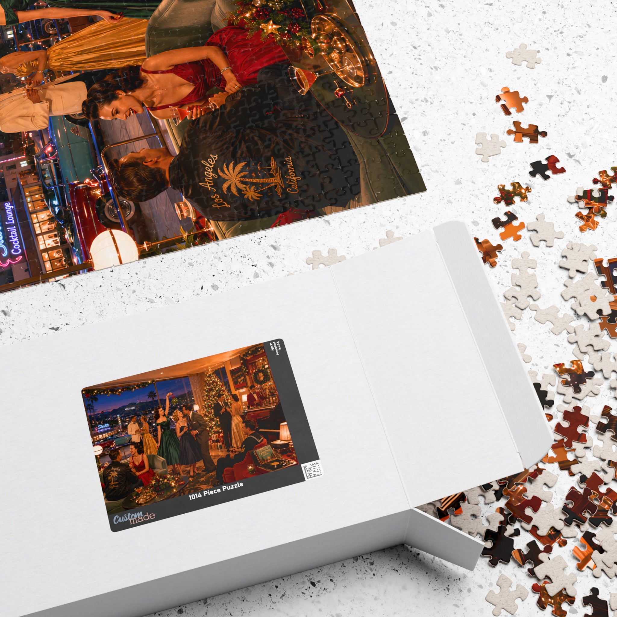 Just One Christmas Drink – Vintage Holiday Cocktail Party Art Puzzle