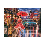 A Little Rain Never Ruined the Outfit – Retro Pin-Up City Art Puzzle