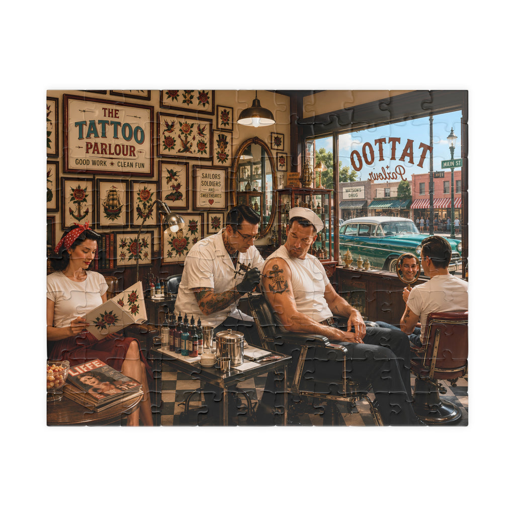 Good Girls Have Tattoos Too – Vintage Tattoo Parlour Art Puzzle