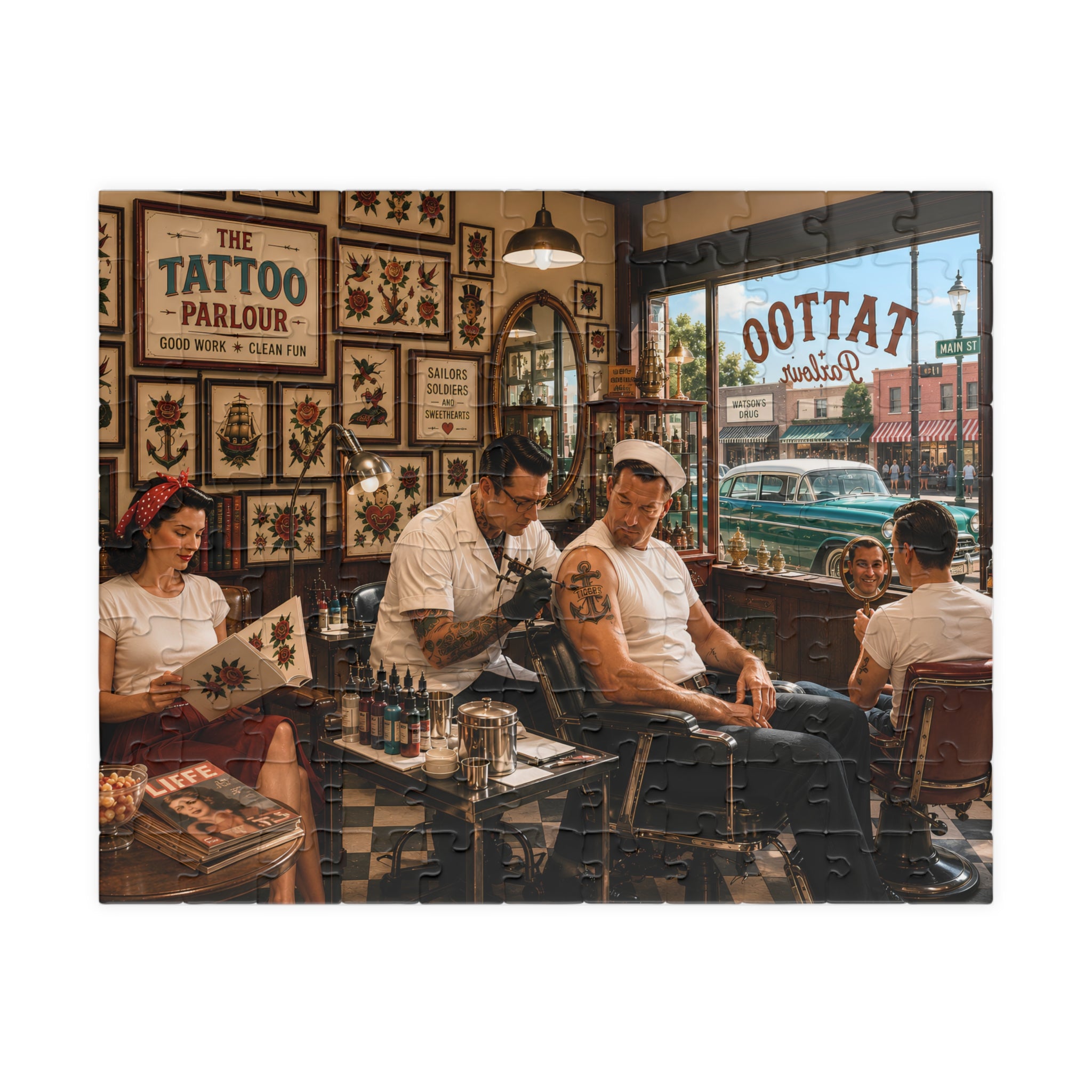 Good Girls Have Tattoos Too – Vintage Tattoo Parlour Art Puzzle