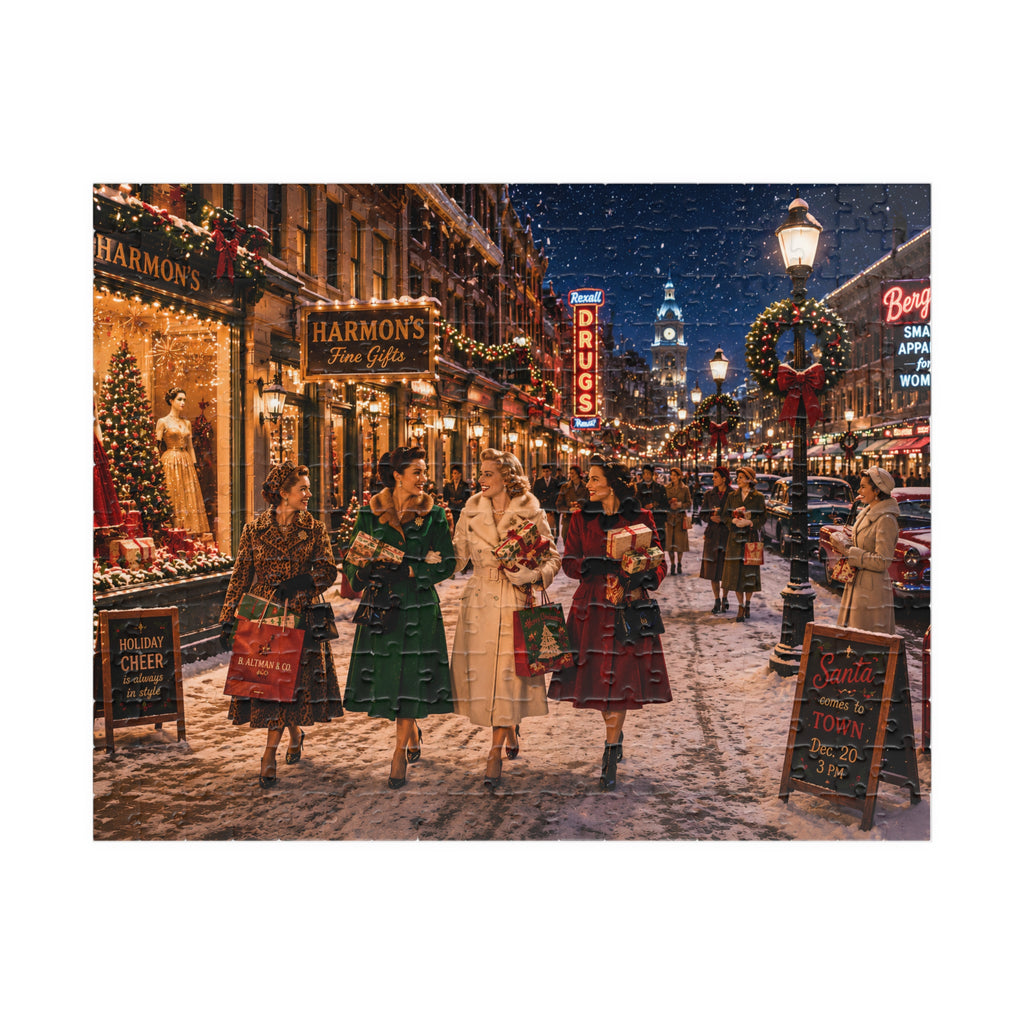 Darling, I Bought You Something – Vintage Christmas Shopping Art Puzzle
