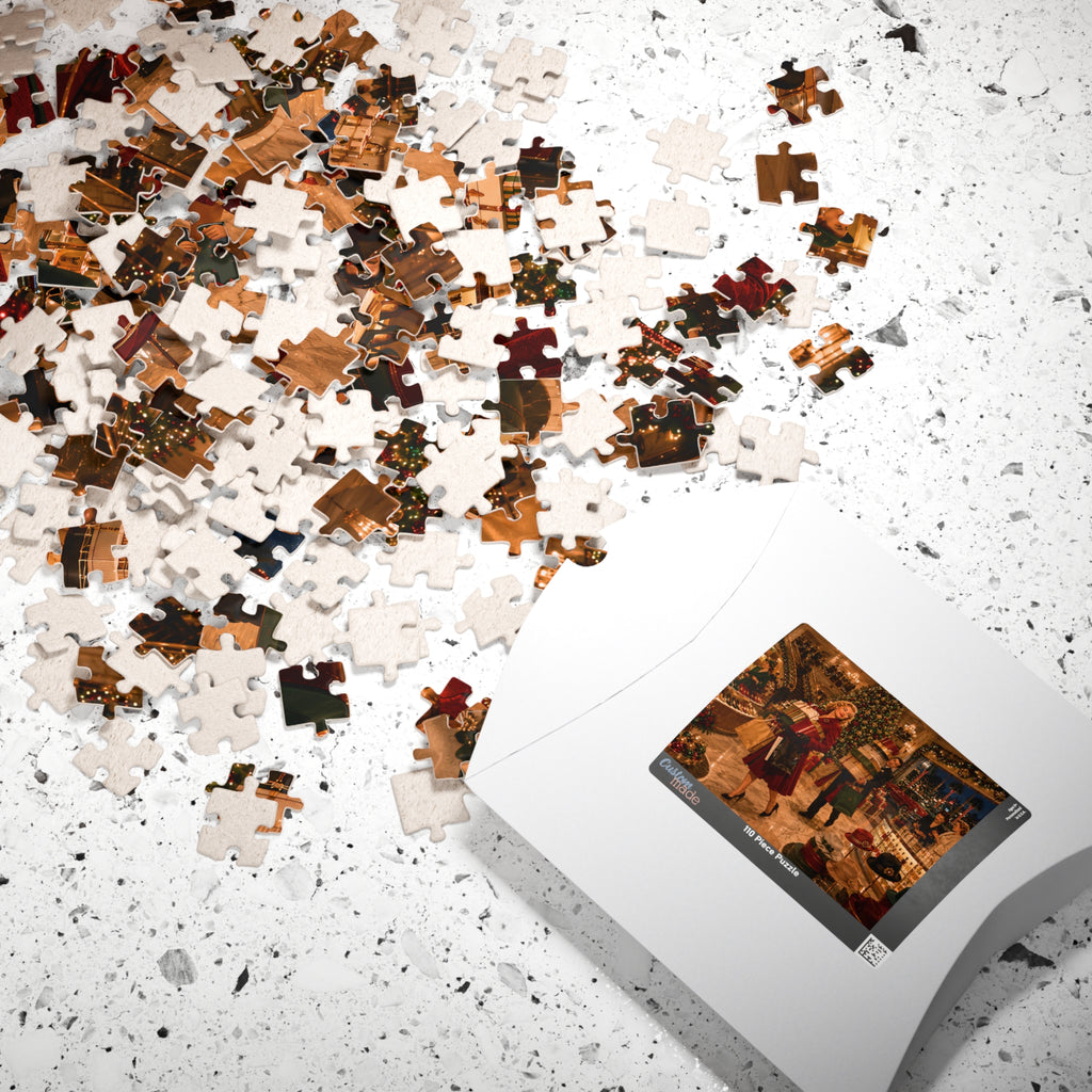 Vintage Christmas Shopping – Retro Department Store Art Puzzle