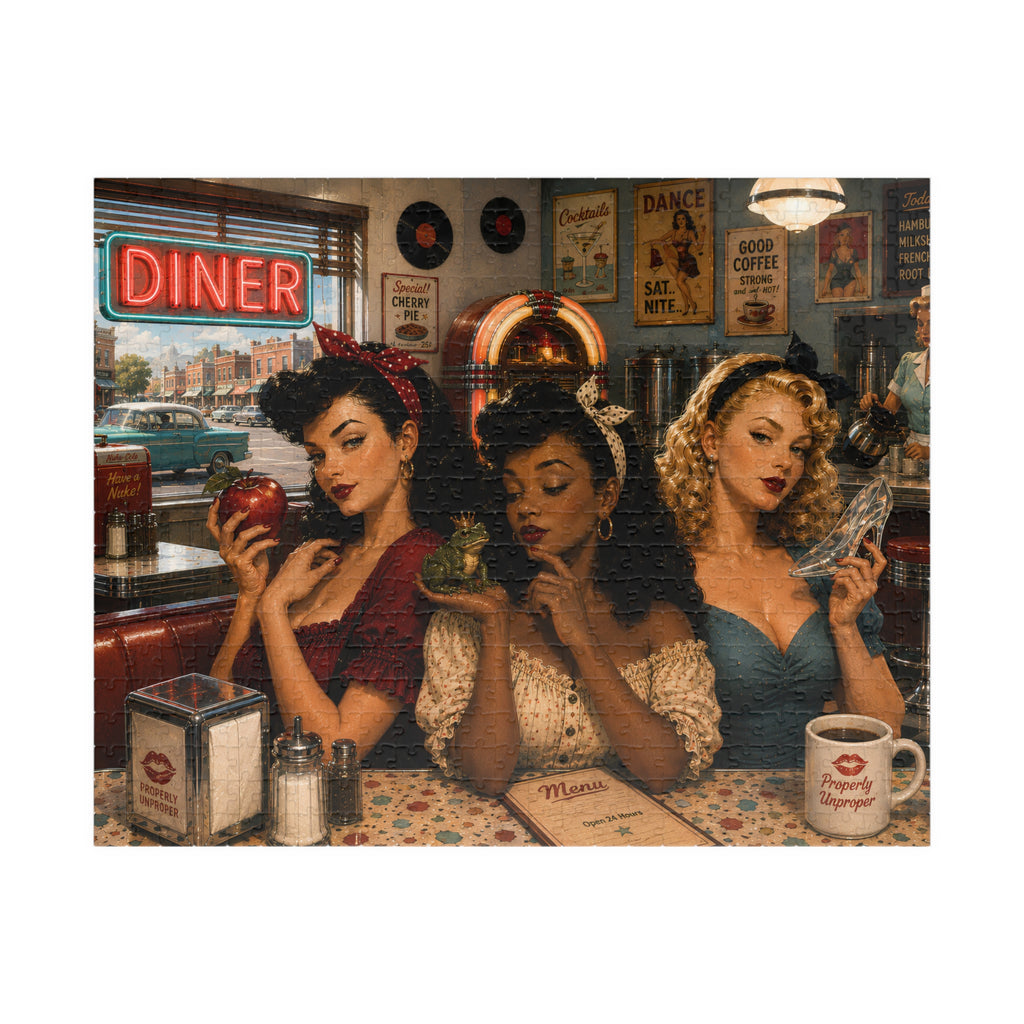 Girls Just Wanna Have Brunch – Retro Pin-Up Jigsaw Puzzle