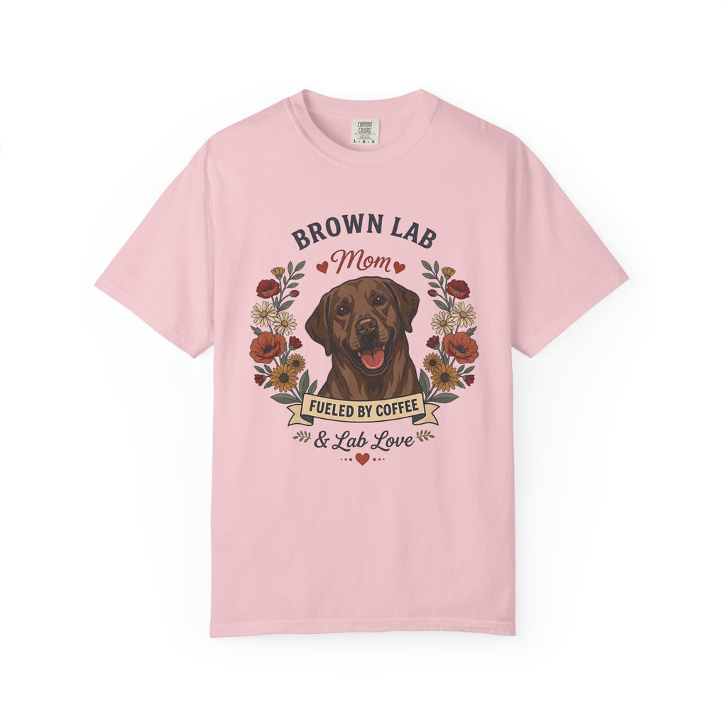 Chocolate Labrador Dog Mom T-Shirt | Fueled by Coffee & Lab Love