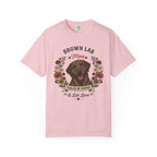 Chocolate Labrador Dog Mom T-Shirt | Fueled by Coffee & Lab Love