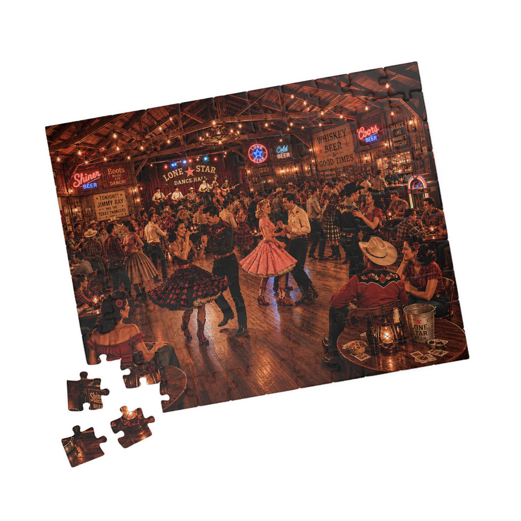 Darling, Save Me a Dance – Vintage Western Dance Hall Art Puzzle