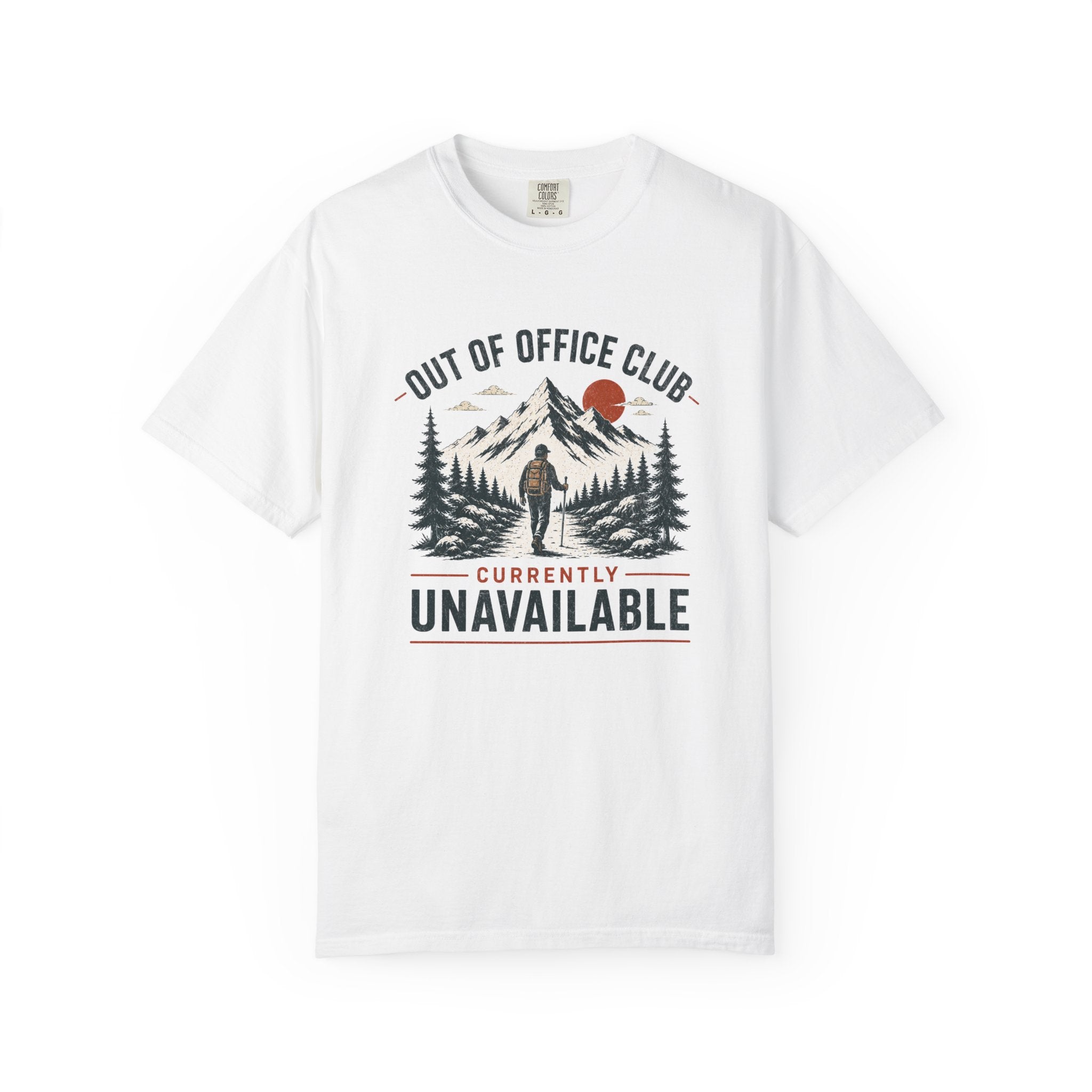 Out Of Office Club Hiking Shirt, Backpacker Gift, Adventure Travel Tee, Nature Lover Shirt, Mountain Hiking Comfort Colors Tee